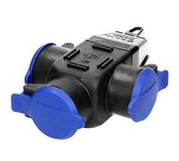 ORNO OR-AE-1346(GS) Distribuidor hermético con 3 Enchufes IP44 Versión Schuko, Resistenet a Golpes