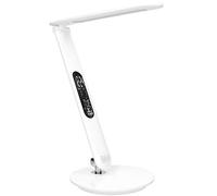 Orno or de Lb de 1522 A + + to a, la lámpara de escritorio LED con pantalla LCD es con un interruptor de manos libres, plástico, blanco, 17 x 60,5 x 17 cm