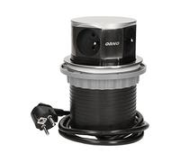 Orno - Regleta de Mesa abatible 4 x 250 V AC con un Cable de 1,5 m, INOX, 1 Pieza, or de Ae de 1380