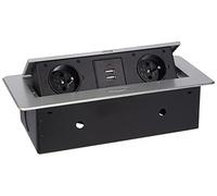 Orno - Regleta plegable con 2 enchufes 230 V + 2 enchufes USB