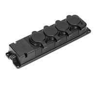 ORNO Taller Enchufe Exterior Estanco 4 Enchufes Schuko IP44 230V 16A Resistente a Los Impactos, No Combustible