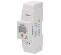 ORNO WE-503 Medidor De Consumo Electrico Monofasico 80A Indicador Adicional Salida de Pulsos Botón RESET, 2 módulos, DIN TH-35mm
