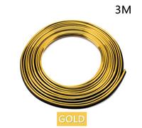 (Oro, 3M) Tira de moldura cromada para puerta de coche con pegamento suave de 3 m, resistente a la fricción,