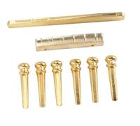 Oro 6PCS Guitarra Puente De Latón Pasadores Tuercas De Sillín Piezas De Repuesto Para Guitarra Acústica Tuerca de Guitarra Kit