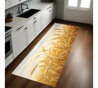 Oro Alfombra de Cocina 60 x 180 cm Campo de Trigo y espigas de Trigo Antideslizante y Lavable, Camino Multiusos Resistente al Desgaste, Antimanchas, Ideal para Bajo Fregadero y Fogones