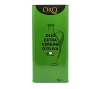 Oro Campania - Aceite de Oliva Virgen Extra 100% Italiano, extraído en frío, afrutado ligero-medio, aromas frescos de aceitunas recién cosechadas, sabor equilibrado, lata de 5L