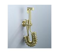 Oro Cepillado Kit de Rociador de Mano para Inodoro, Agua Fría Rociador de Bidé de Mano en Pared Latón Pulverizador de Bidé de Mano con Manguera de 1.5M y Soporte, para Higienico Personal, Duchas(Size: