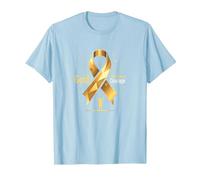 Oro de septiembre: Coraje de Conciencia sobre el cáncer Infantil Camiseta, Hombre, Azul Bebé, XL