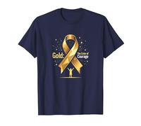 Oro de septiembre: Coraje de Conciencia sobre el cáncer Infantil Camiseta, Hombre, Azul Marino, 3XL