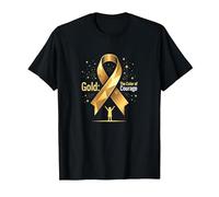 Oro de septiembre: Coraje de Conciencia sobre el cáncer Infantil Camiseta, Hombre, Negro, S
