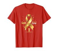 Oro de septiembre: Coraje de Conciencia sobre el cáncer Infantil Camiseta, Hombre, Rojo, XL