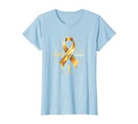 Oro de septiembre: Coraje de Conciencia sobre el cáncer Infantil Camiseta, Mujer, Azul Bebé, M