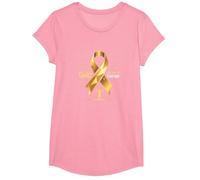 Oro de septiembre: Coraje de Conciencia sobre el cáncer Infantil Camiseta, Niñas, Rosado, Grande