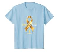 Oro de septiembre: Coraje de Conciencia sobre el cáncer Infantil Camiseta, Niños, Azul Bebé, 6 años