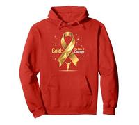 Oro de septiembre: Coraje de Conciencia sobre el cáncer Infantil Sudadera con Capucha, Unisex para Adultos, Rojo, XL