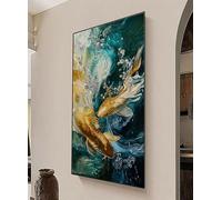 Oro Diamond Painting Grande 120x60cm,Kit Manualidades Adultos 5D Diamond Art,Kit Pintura de Diamante Carpa Koi Manualidades Adultos,DIY Cuadro de Diamantes Punto de Cruz para Decoración Hogar 0R-846