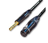 Oro Hembra XLR a ¼ Trs Jack Cable Equilibrado Furgoneta Damme Mic Corto 10m 20m