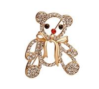 Oro Imitación Rhinestone Oso Hebilla de ardillón Corpiño Pin Insignia Boutonniere Ropa Traje Bufanda Collar Accesorios Joyería Clip de Moda y Popular Clever Fashion