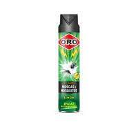 ORO Insecticida Voladores 600 ml - Contra moscas, mosquitos y mosquito tigre - Acción inmediata y máxima eficacia - Uso interior y exterior - Aroma a limón