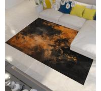 Oro Negro Alfombra 80x150 para la Entrada Zona Antideslizante Alfombrilla Cocina Tapete Blandas Dormitorio Salón Sala de Herramientas Cuarto Infantil Habitación Moqueta Moderna Color