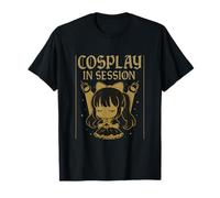 Oro Negro Chibi Cosplay En Sesión Anime Diseño Camiseta