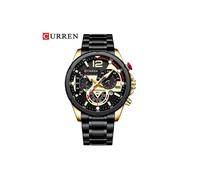 (Oro negro) Relojes de cuarzo de moda Curren para hombre, reloj de pulsera deportivo informal con cronógrafo
