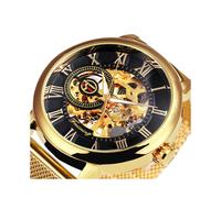 (ORO NEGRO) Relojes mecánicos automáticos de marca superior Forsining para hombres y mujeres, moda de