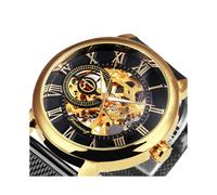 (ORO NEGRO) Relojes mecánicos automáticos de primera marca Forsining para hombres y mujeres, moda de