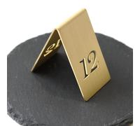 Oro Número De Signos De Mesa, 10pcs Numeración De La Tabla De Visualización De Mesa Número De Mesa, De Doble Cara De Acero Inoxidable De La Placa De Señal De Número De Mesa (Color : Gold, Size : 31-