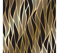 Oro Olas Papel Pintado Autoadhesivo Moderno Geométrico Abstracto 44x200 cm Papel de Pared Removible Impermeable Estilo Vinilo PVC Pegatina es Estante del cajón de la cubierta del rodillo A-260