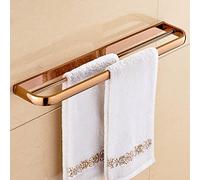 Oro Oro Cobre Completo Doble Polo Toallero Antiguo Colgante Poste De Baño Herrajes Colgante Baño Toallero De Estilo Europeo, Oro Rosa Todo Cobre