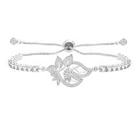 /Oro/Oro Rosa/Negro Cubic Zirconia Blessing Tennis para Mujer - Elegantes Pulseras con dijes de Flores, cumpleaños de Navidad YA4802