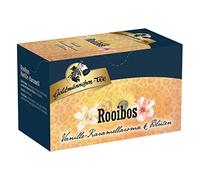 Oro quemar té rooibos vainilla - caramelo con flores, Rooibos BOS té, té de hierbas en bolsa, 20 individualmente sellado para bolsas de té