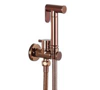 Oro Rosa Kit de Rociador de Mano para Inodoro, Agua Fría Rociador de Bidé de Mano en Pared Latón Pulverizador de Bidé de Mano con Manguera de 1.5M y Soporte, para Higienico Personal, Duchas