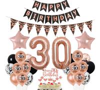 oro rosa negro globo 30 años cumpleaños decoración mujer rosegold decoración de la torta 30 años cumpleaños mujer decoración cumpleaños 30 años mujer cumpleaños globo 30 años mujer niña decoración