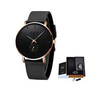 (Oro rosa negro) LIGE - Nuevos relojes de moda para hombre, marcas de lujo, deportivos, impermeables,