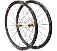 Oro,Rueda Delantera Y Trasera para Bicicleta 700C, Profundidad 40 Mm, Neumático, Juego De Ruedas para Bicicleta De Carretera En Carbono, Llanta De Freno V/C, Rodamiento Sellado