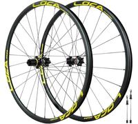 Oro, Ruedas para Bicicleta De Carretera De Grava 700C Llantas 24H Rueda con Freno De Disco Liberación Rápida Delantera 100Mm Trasera 135Mm Buje Straight-Pull, para Cassette De 7-12 Velocidades
