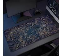 Oro Verde Hojas de Palma Alfombrilla de Ratón,XXL 900x400x2mm Grande Mouse Pad,Base de Goma Antideslizante,Superficie Tela Fina,Mejora la precisión y la Velocidad Adecuada para Jugadores,PC y portátil