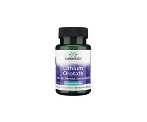 Oroato de litio 5 mg 60 cápsulas vegetales Swanson Health Products