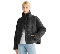 Orolay Chaqueta acolchada oversize para mujer, abrigo corto tipo plumífero para primavera, ropa de abrigo ligera y corta con bolsillos - Talla grande, Negro, Large
