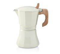 Oroley Cafetera italiana Petra 6 tazas aluminio crema
