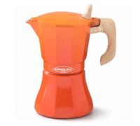 Oroley Petra Cafetera Italiana de Inducción, 9 Tazas, Naranja | Cuerpo e interior de aluminio, base de acero inoxidable. Comprueba la detección de tu placa y la capacidad elegida.