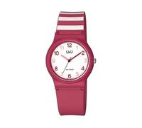 Q&Q Reloj analógico con correa de resina roja para mujer - V06A-005VY, Rojo, Cronógrafo, digital