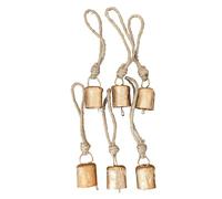 Orolotay 6 Piezas de Campanas Colgantes Vintage, DecoracióN de Campanas de Vaca Hechas A Mano de Metal con Cuerda para Navidad o Cualquier CelebracióN