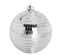 Orolotay Bola de Espejo de Luz de Discoteca de 30 Cm, Bolas de Espejo de Fiesta Reflectantes de Escenario Plateadas con Anillos Colgantes para Baile, CumpleañOs, Hogar