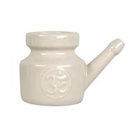 Orolotay Olla Neti de CeráMica de 350 Ml para Limpieza de Nariz, Duradera, una Prueba de Fugas, para Enjuague Nasal, Lavado de Nariz, Hombres y Mujeres, Gris