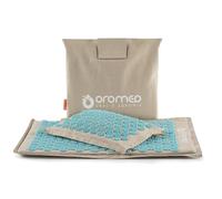 Oromed - Esterilla de masaje de acupresión ORO-SALTH con púas para el dolor y el insomnio - Esterilla de masaje de espalda y cuerpo, gris con almohada para el cuello