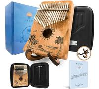 ORORA Kalimba - Instrumento musical infantil y adulto, Regalos para musicos, 17 llaves con grabado y madera barnizada con 50 particiones, incluye estuche y accesorios de cuidado