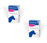 Orozyme Tiras para masticar M - Paquete doble - 2 x 141 g - Perros - Higiene bucal - Sabor a malta - 282 gramos